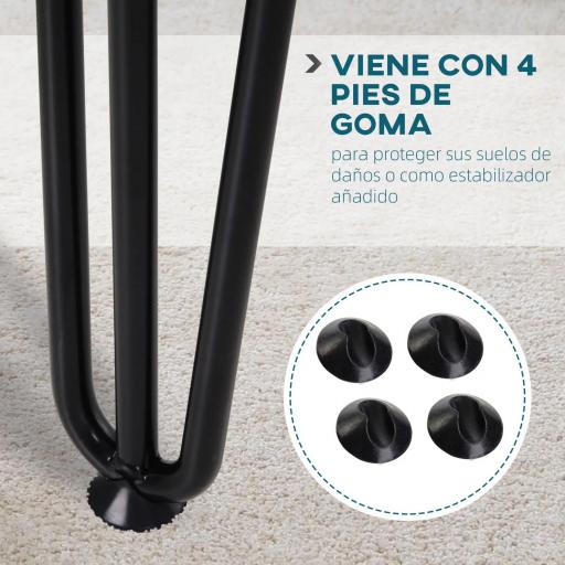 Conjunto de 4 Patas para Mesa de Estilo Industrial y Diseño Horquilla con Protectores Anti-arañazos de Goma 12x12x71cm Tornillos de Montaje Incluidos Negro [7]