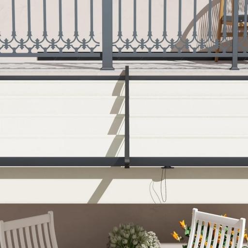 Pérgola 3x3 m Cenador de Jardín con Techo Retráctil de Poliéster y Marco de Acero Crema y Gris Oscuro [6]