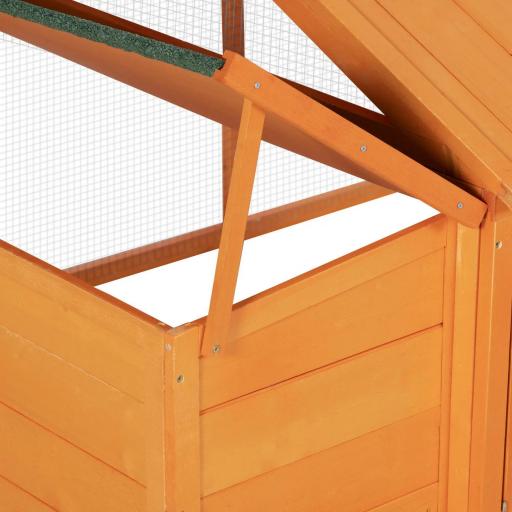 Gallinero de Madera Grande de Exterior para 4-8 Gallinas con Techo Abatible y Nido 240x112,5x76 cm Natural [7]