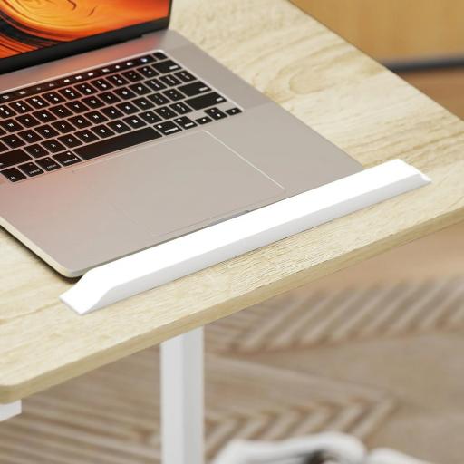 Mesa Auxiliar con Ruedas Altura Ajustable Superficie Inclinable y Marco de Metal 55x36x62,5-82,5 cm Roble [5]