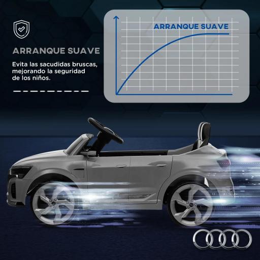 Coche Eléctrico para Niños Audi Q8 etron sportback con Batería 12V Mando a Distancia Faros Bocina y Música Gris [2]