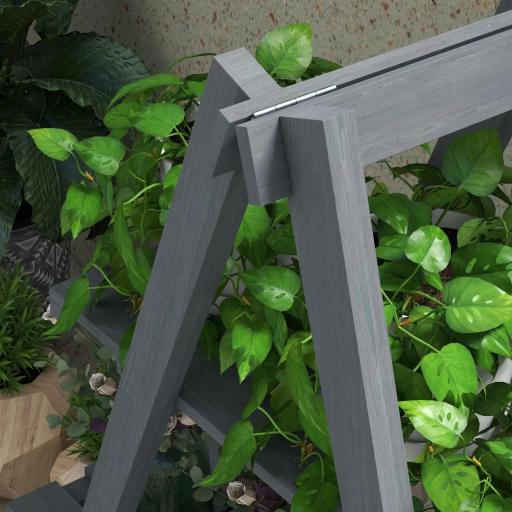 Soporte para Plantas Plegable de Madera Estantería para Macetas de 3 Niveles con Marco en A 100x36x112 cm Gris [7]