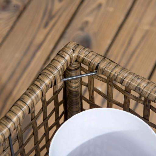 Lámpara Solar de Ratán Sintético con Luces LED Encendido/Apagado Automático para Exterior 15,5x15,5x46 cm Arena [6]