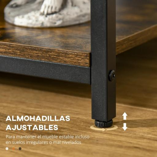 Mueble de TV para Televisores hasta 55 Pulgadas con 4 Compartimentos Estante Ajustable 110x40x50 cm Marrón Rústico [2]