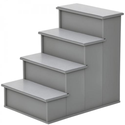 Escalera para Mascotas Escalones para Perros Gatos con Acolchados Desmontables Carga 30 kg 40x59x54,2 cm Gris [7]