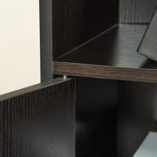 Estantería para Libros con 3 Estantes Abiertos y Cajón Librería Moderno para Almacenamiento Juguetes 40x30x129,5cm Negro [7]