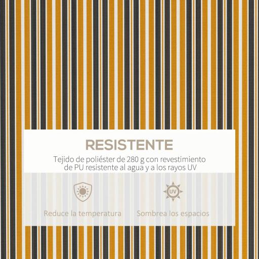 Toldo para Balcón 350x250 cm con Manivela de Metal Impermeable y Anti-UV para Jardín Terraza Ventanas Gris y Amarillo [2]