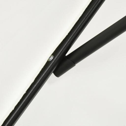 Sombrilla de Aluminio 200x300x253 cm Parasol Rectangular de Jardín Inclinable con Manivela y Poste Desmontable Crema [3]