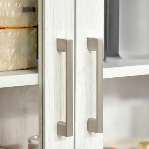 Armario de Baño de Pared con Puertas de Vidrio y Estante Ajustable Mueble Colgante Moderno 60x19,5x54 cm Blanco [7]