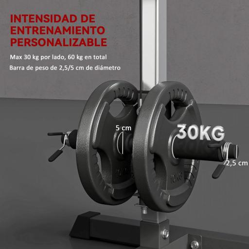 Máquina de Musculación Estación de Entrenamiento para Jalón al Pecho con Polea y Asiento Regulable para Entrenamiento en Gimnasio Hogar Oficina Carga Máx. 100 kg 107x120x190 cm Negro [5]