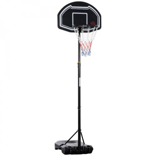 Canasta de Baloncesto para Exterior Altura Ajustable 160-210 cm con Ruedas y Base Rellenable 76x48x254 cm Negro [9]