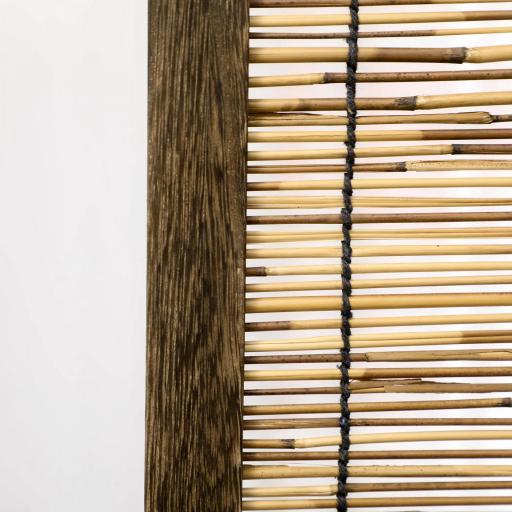 Biombo de 4 Paneles Plegable 160x1,8x170 cm Separador de Ambientes de Madera y Carrizo Natural [5]