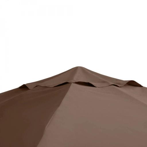 Techo de Repuesto para Cenador, 3x3 m, Cubierta de Repuesto con 8 Orificios de Drenaje, Ventilación y Protección UV, SOLO Toldo de Recambio para Pabellón Gazebo, Café [6]