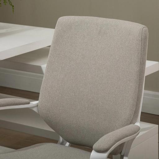 Silla de Escritorio Giratoria Silla de Oficina Basculante con Reposabrazos y Altura Ajustable 62x69x92-100 cm Beige [6]