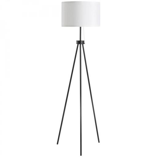 Lámpara de Pie con Trípode Metálico y Pantalla de Tela Diseño Elegante y Clásico Ø37x152 cm para Hogar u Oficina [8]