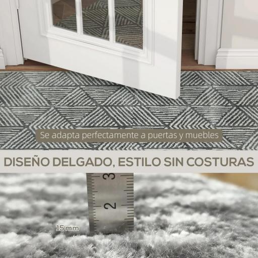 Alfombra Salón 170x120 cm Lavable en Lavadora Pelo Corto Estilo Moderno Tapete para Sala de Estar Dormitorio Gris Oscuro [9]
