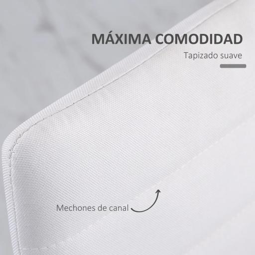 Pack de 4 Sillas de Cocina Modernas Tapizadas en Lino y Patas de Metal para Salón Carga 120 kg 41x50x97 cm Blanco [4]