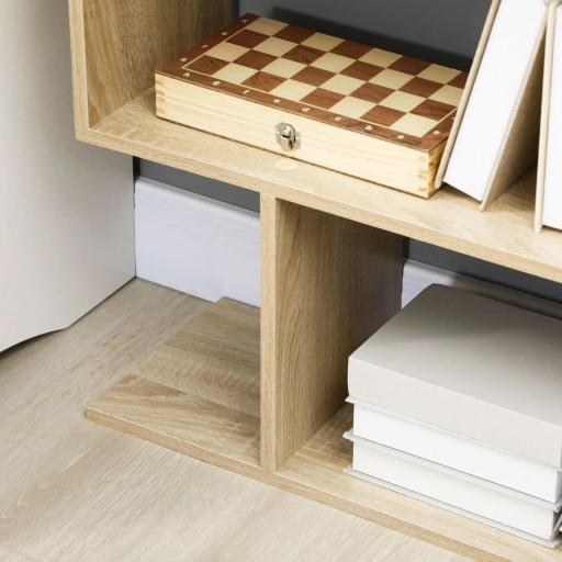 Estantería para Libros Moderna Librería con 6 Estantes para Comedor Salón Estudio 80x23x192 cm Roble [7]