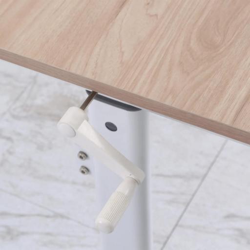 Escritorio de Pie 120x60x72-117 cm con Altura Ajustable Manual con Manivela Mesa para Ordenador para Oficina Estudio Salón Estilo Racing Carga 150 kg Natural [4]