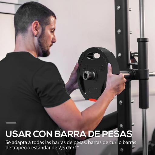 Juego de Discos Pesas de 4 Piezas 2x5 kg 2x2,5 kg con Orificios de 2,5 cm para Entrenamiento Fitness en Hogar Negro [4]