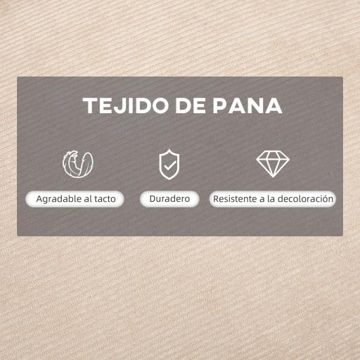 Sillón de Relax con Reposapiés Sillón Reclinable con Respaldo Ajustable Tapizado en Pana 68x91,5x88 cm Beige [4]