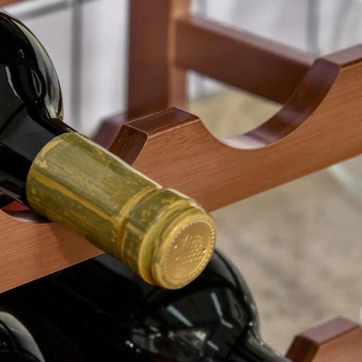 Botellero de Madera Bambú de 4 Niveles para 16 Botellas de Vino Carga Máxima 75 kg 43x23,5x38 cm Marrón [2]