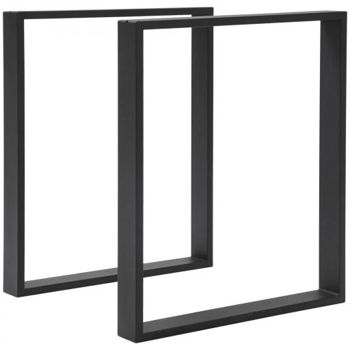 Conjunto de 2 Patas para Mesa Patas de Diseño Rectangular con Tornillos Incluidos para Mesa DIY 60x72 cm Negro [7]