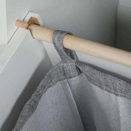 Armario de Baño con Cajón Cesto para la Ropa y Diseño Anti-vuelco Mueble de Baño Moderno 52x33x90 cm Blanco [6]