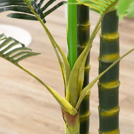 Palmera Areca Artificial 190cm Árbol Artificial con 30 Hojas Decoración de Interior y Exterior Ø19,5x190 cm Verde [4]