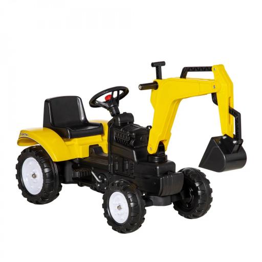 Tractor a Pedales para Niños de +3 Años con Pala Delantera y Bocina Carga 35kg Tractor Infantil 107x42x71 cm Amarillo [10]