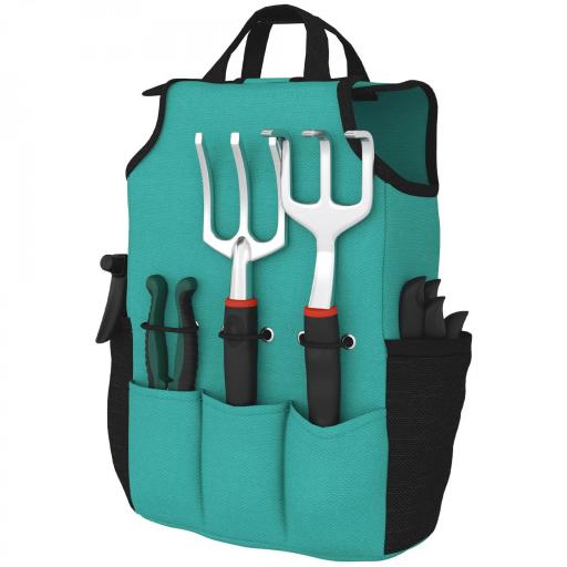 Juego de Herramientas Jardinería de 9 Piezas de Aluminio con Tijeras de Podar con Bloqueo Seguro Bolsa de Jardín Ligera [9]