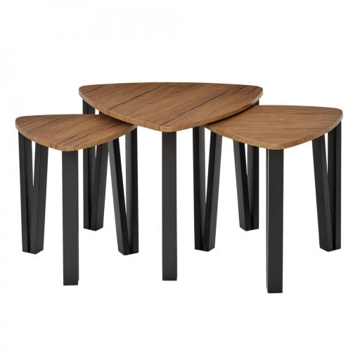  3 Mesitas de Café Mesa de Centro Minimalista Patas de Acero con Funda de Plástico Mesa Nido para Salón Sofá 56x54.2x45.4cm [9]