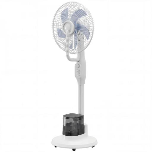 Ventilador Nebulizador 90W Oscilación de 70° 3 Velocidades 5 Aspas Depósito de Agua de 3,5L 5 Ruedas Blanco [10]