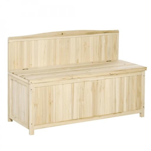 Banco de Jardín con Baúl de Almacenaje y Respaldo Carga 250 kg para Patio Terraza Balcón 115x45x75 cm Natural [7]