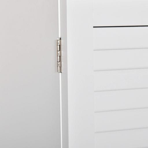 Armario Baño de Pared con 2 Puertas de Persiana Estante Interior y Barra de Toallero Mueble Auxiliar Suspendido Moderno Multiusos para Cocina 60x23x60 cm Blanco [10]