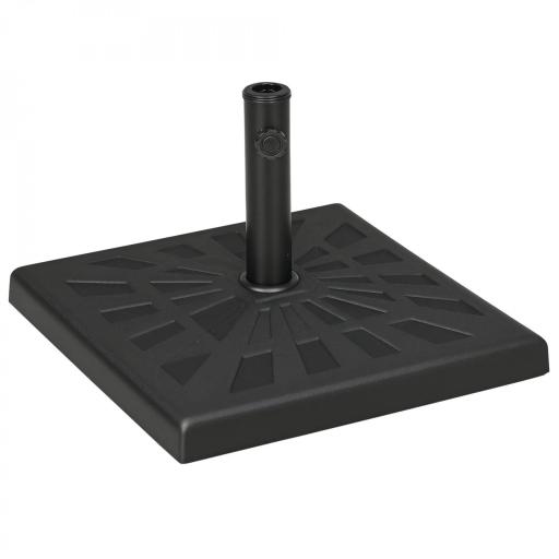 Base para Sombrilla de Resina 19 kg para Mástil de Ø32/38/48 mm para Jardín Terraza Patio 51x51x32 cm Negro [9]
