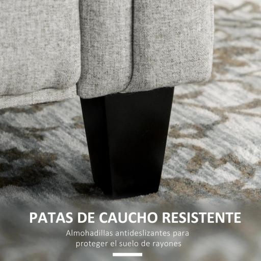 Banqueta Pie de Cama con Almacenamiento y Reposabrazos para Dormitorio Salón Pasillo 146,5x49x74,5 cm Gris Claro [3]