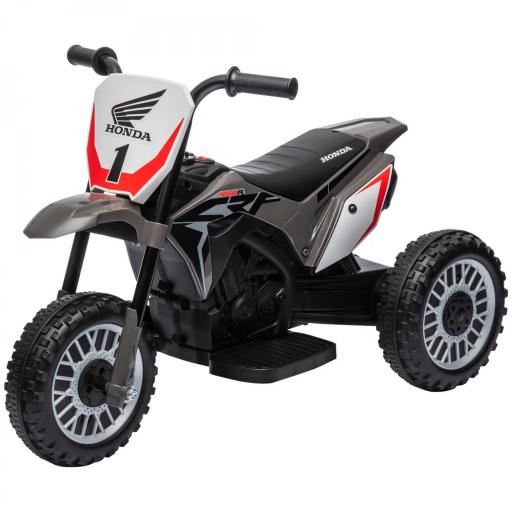 Moto Eléctrica Infantil con Licencia Honda CRF450RL con Velocidad 3 km/h Bocina Sonido de Arranque 71x40,5x43,5 cm Gris [9]