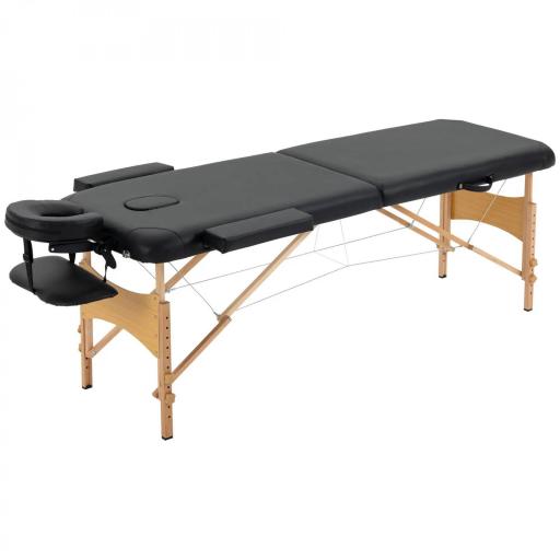 Camilla Plegable con Altura Ajustable 67-92 cm para Uso Profesional de Belleza Acupuntura y Fisioterapia 210x81 cm Negro [8]