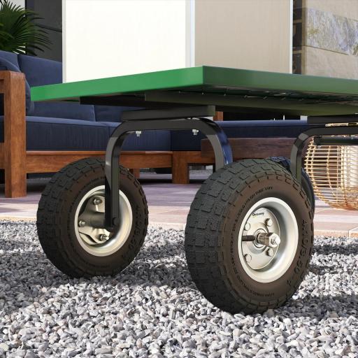 Juego de 4 Ruedas para Carretilla Neumáticos de Goma Ø255 x 75 mm Eje de 16 mm Carga 80 kg Negro [9]