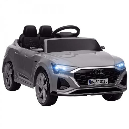 Coche Eléctrico para Niños Audi Q8 etron sportback con Batería 12V Mando a Distancia Faros Bocina y Música Gris [10]