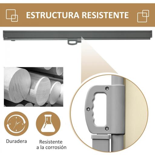 Toldo Lateral Retráctil 300x180cm Pantalla Enrollable Mampara de Privacidad y Protección Solar para Balcón Terraza Crema [5]