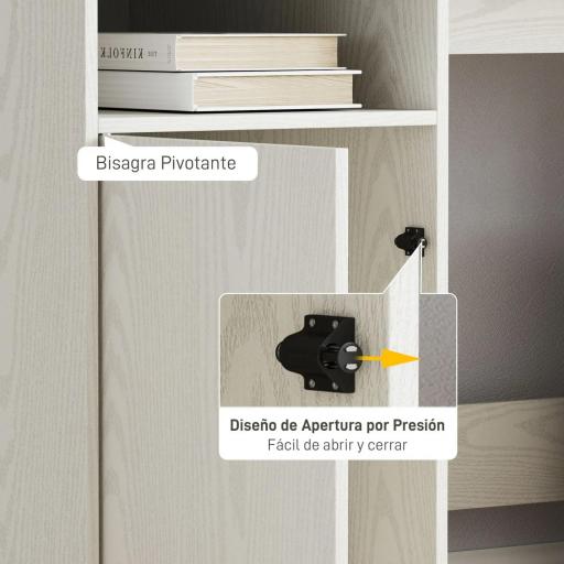 Escritorio con Estantería Moderno Escritorio con Compartimentos Abiertos Soporte para Monitor 108x50x94 cm Crema [3]