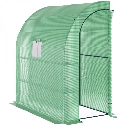 Invernadero de Exterior con Ventanas Estantes de 3 Niveles Puerta con Cremallera y Marco de Acero 200x100x215 cm Verde [8]