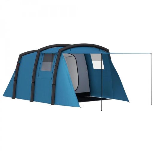 Tienda de Campaña Inflable Tipo Túnel para 3-6 Personas con Vestíbulo Ventanas de Malla y Bolsa Impermeable Azul [7]