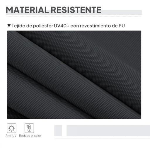 Toldo Vertical Exterior 200x305 cm Pantalla de Privacidad Enrollable Ajustable con Manivela Protección UV 40+ Gris [8]