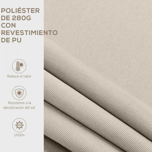 Toldo de Pared Apertura Manual de Aluminio y Poliéster UV50+ para Exterior con Manivela 200x250 cm Blanco Crema [2]