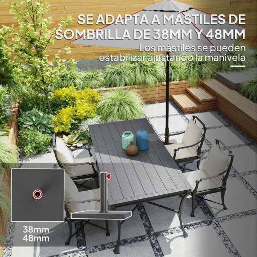 Base de Sombrilla de 18 kg Fabricada en HDPE con Relleno de Cemento para Exterior 44x44x30 cm Negro [6]