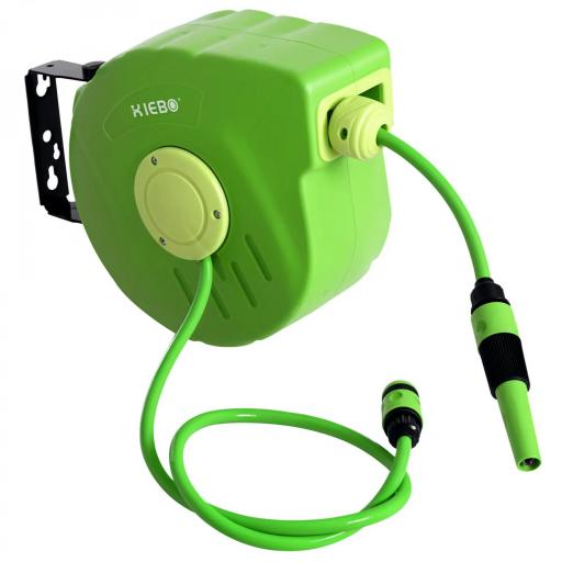 Carrete para Manguera Enrollable Carro de Manguera de Jardín 10m Roll-up Automático con Pistola de Pulverización [8]