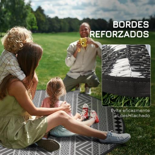 Conjunto de Muebles de Jardín de 3 Piezas con Marco de Acero Reposabrazos y Almohadillas Ajustables para los Pies Blanco [6]